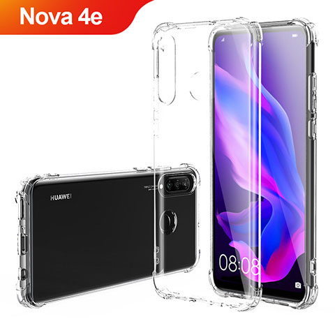 Cover Silicone Trasparente Ultra Sottile Morbida T03 per Huawei Nova 4e Chiaro