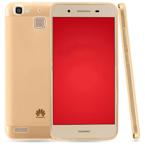 Cover Silicone Trasparente Ultra Sottile Morbida T03 per Huawei P8 Lite Smart Oro