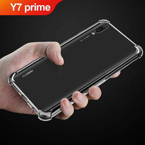 Cover Silicone Trasparente Ultra Sottile Morbida T03 per Huawei Y7 Prime (2019) Chiaro