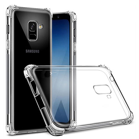 Cover Silicone Trasparente Ultra Sottile Morbida T03 per Samsung Galaxy A8+ A8 Plus (2018) A730F Chiaro