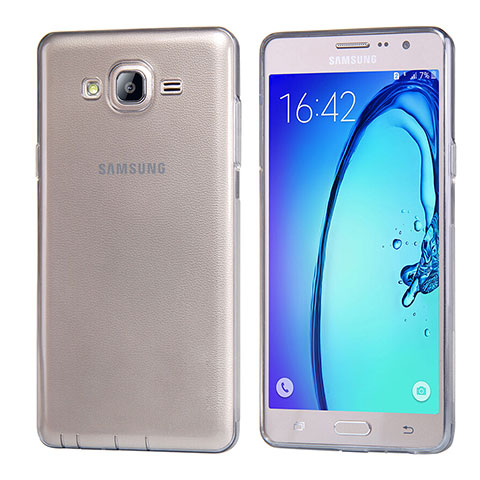 Cover Silicone Trasparente Ultra Sottile Morbida T03 per Samsung Galaxy On7 G600FY Grigio