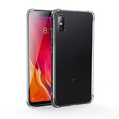 Cover Silicone Trasparente Ultra Sottile Morbida T04 per Xiaomi Mi 8 Screen Fingerprint Edition Nero