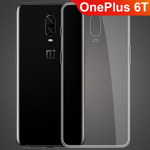 Cover Silicone Trasparente Ultra Sottile Morbida T05 per OnePlus 6T Chiaro