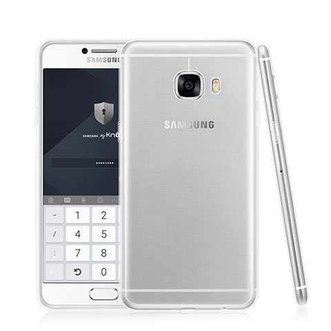 Cover Silicone Trasparente Ultra Sottile Morbida T05 per Samsung Galaxy C7 SM-C7000 Chiaro