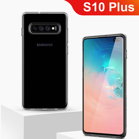 Cover Silicone Trasparente Ultra Sottile Morbida T05 per Samsung Galaxy S10 Plus Chiaro