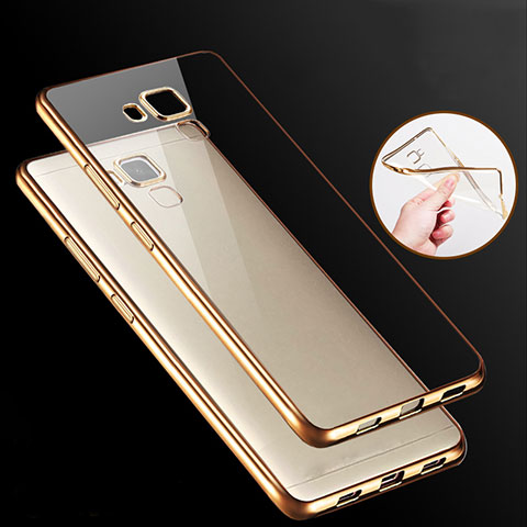 Cover Silicone Trasparente Ultra Sottile Morbida T06 per Huawei Honor 5X Oro