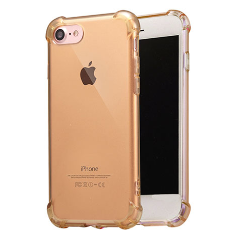 Cover Silicone Trasparente Ultra Sottile Morbida T07 per Apple iPhone 7 Oro