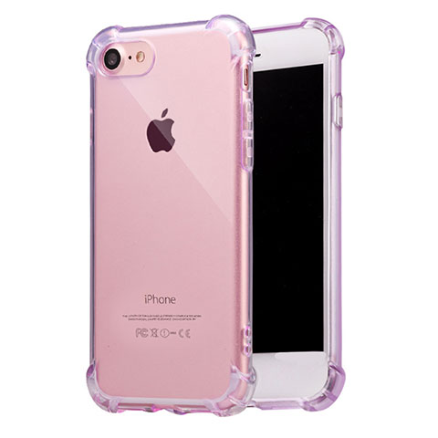 Cover Silicone Trasparente Ultra Sottile Morbida T07 per Apple iPhone SE (2020) Viola