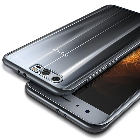 Cover Silicone Trasparente Ultra Sottile Morbida T09 per Huawei Honor 9 Premium Argento