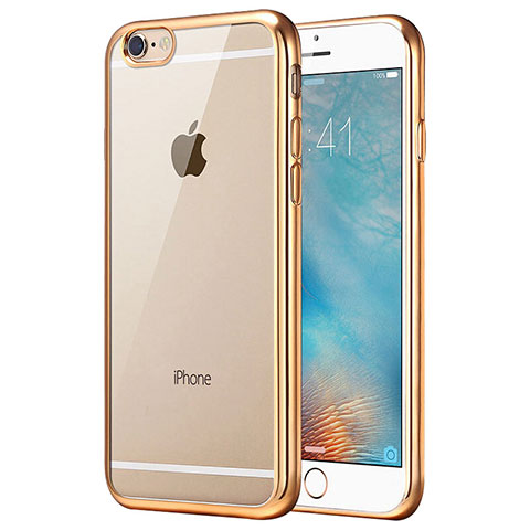 Cover Silicone Trasparente Ultra Sottile Morbida T16 per Apple iPhone 6 Oro