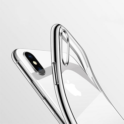Cover Silicone Trasparente Ultra Sottile Morbida T27 per Apple iPhone Xs Chiaro