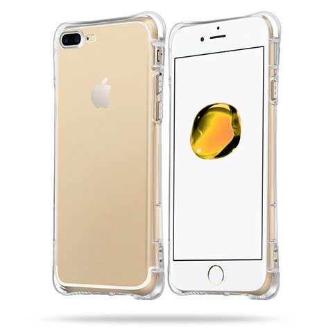 Cover Silicone Trasparente Ultra Sottile Morbida Z06 per Apple iPhone 7 Plus Chiaro