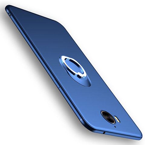 Cover Silicone Ultra Sottile Morbida con Anello Supporto per Huawei Nova Young Blu