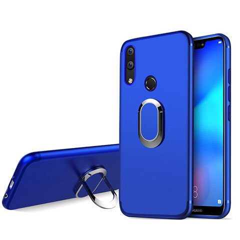 Cover Silicone Ultra Sottile Morbida con Anello Supporto per Huawei P20 Lite Blu