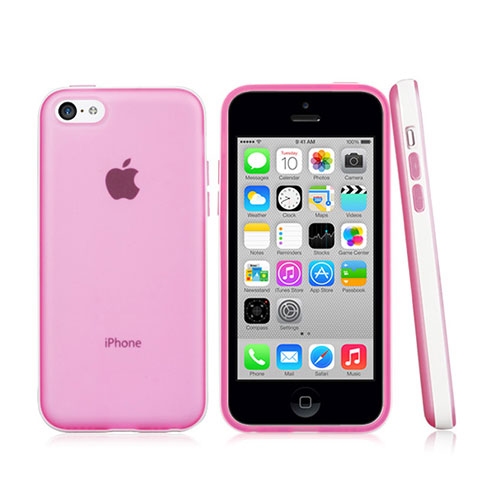 Cover Silicone Ultra Sottile Morbida Laterale Opaca per Apple iPhone 5C Rosa