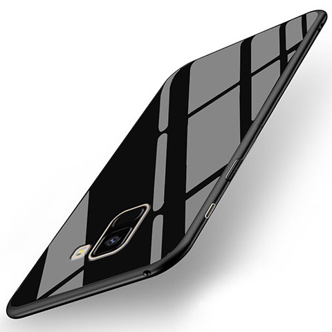 Cover Silicone Ultra Sottile Morbida Specchio per Samsung Galaxy A8+ A8 Plus (2018) A730F Nero