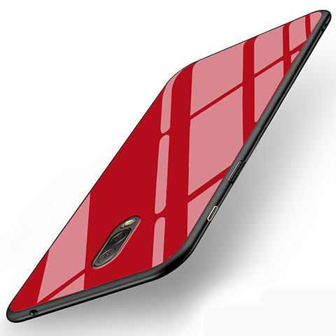 Cover Silicone Ultra Sottile Morbida Specchio per Samsung Galaxy C7 (2017) Rosso