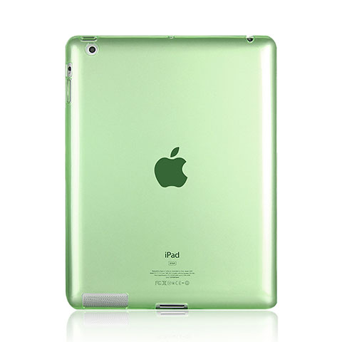 Cover TPU Trasparente Ultra Slim Morbida per Apple iPad 4 Verde