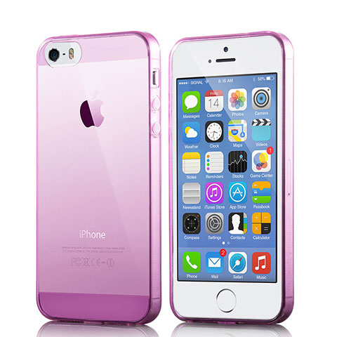 Cover TPU Trasparente Ultra Slim Morbida per Apple iPhone SE Rosa Caldo