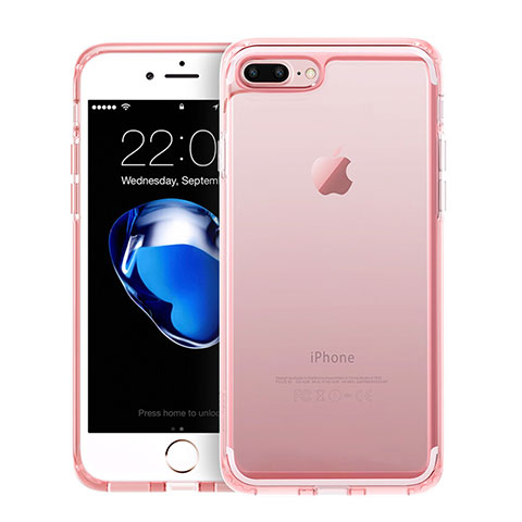 Cover TPU Trasparente Ultra Sottile Morbida per Apple iPhone 8 Plus Rosa