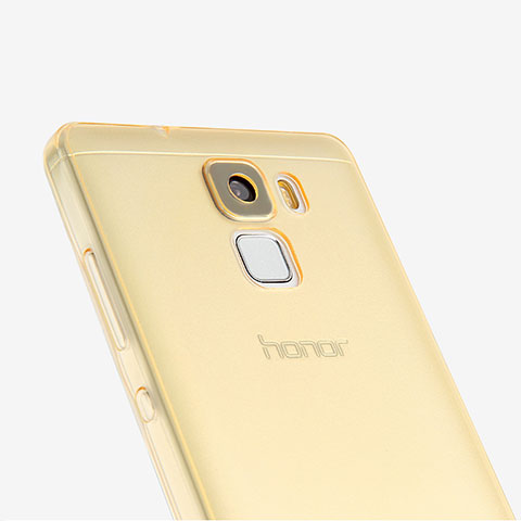 Cover TPU Trasparente Ultra Sottile Morbida per Huawei Honor 7 Dual SIM Oro