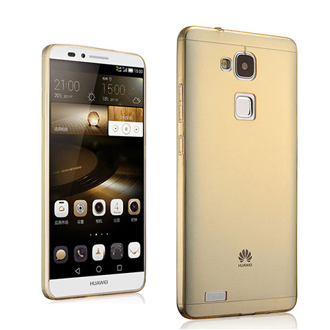 Cover TPU Trasparente Ultra Sottile Morbida per Huawei Mate 7 Oro