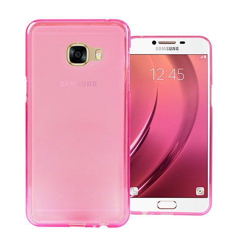 Cover TPU Trasparente Ultra Sottile Morbida per Samsung Galaxy C7 SM-C7000 Rosa
