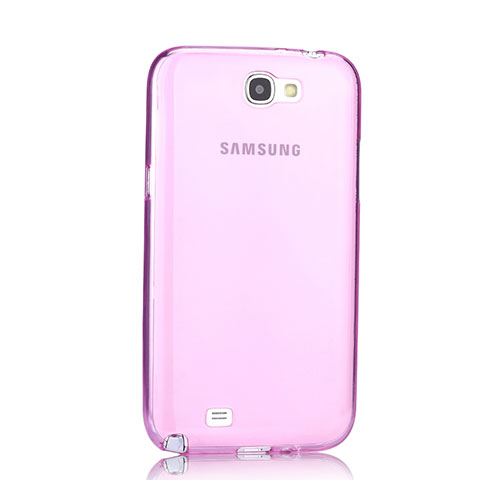 Cover TPU Trasparente Ultra Sottile Morbida per Samsung Galaxy Note 2 N7100 N7105 Rosa