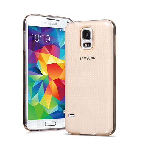 Cover TPU Trasparente Ultra Sottile Morbida per Samsung Galaxy S5 G900F G903F Oro