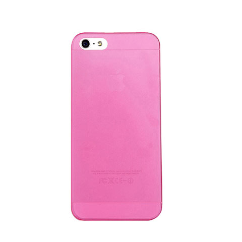 Cover Ultra Slim Trasparente Rigida Opaca per Apple iPhone 5 Rosa Caldo