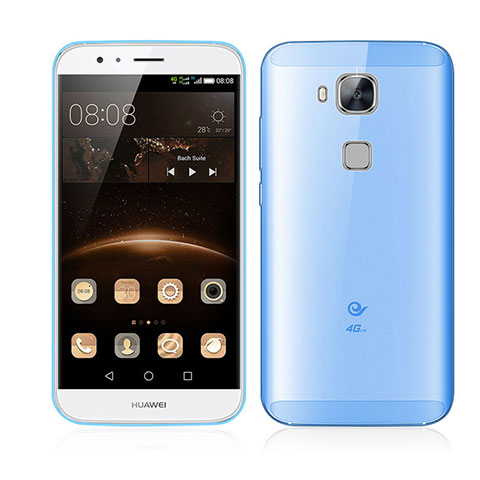 Cover Ultra Sottile Trasparente Rigida Opaca per Huawei G7 Plus Blu