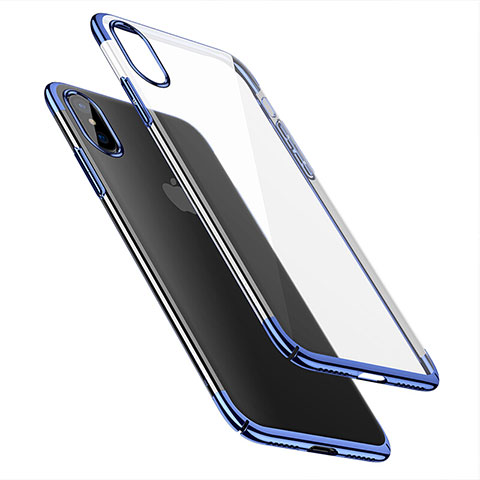 Cover Ultra Sottile Trasparente Rigida per Apple iPhone X Blu