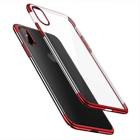 Cover Ultra Sottile Trasparente Rigida per Apple iPhone X Rosso