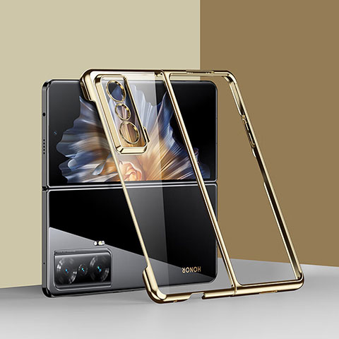 Custodia Crystal Trasparente Rigida Cover ZL1 per Huawei Honor Magic Vs Ultimate 5G Oro