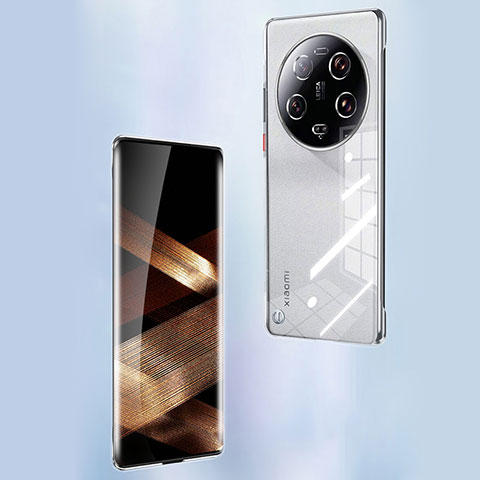 Custodia Crystal Trasparente Rigida Senza Cornice Cover H03 per Xiaomi Mi 13 Ultra 5G Argento