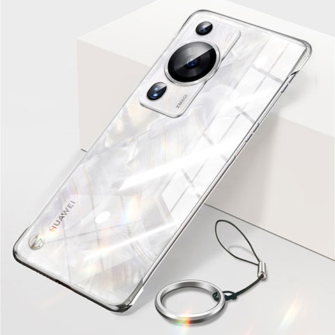 Custodia Crystal Trasparente Rigida Senza Cornice Cover per Huawei P60 Pro Argento