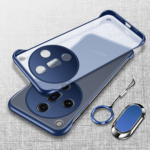 Custodia Crystal Trasparente Rigida Senza Cornice Cover per Oppo Find X7 Ultra 5G Blu