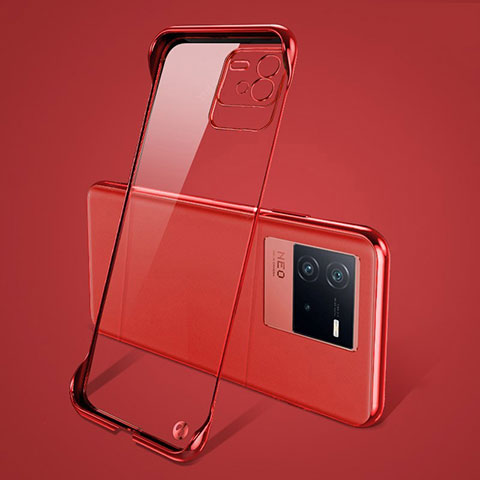 Custodia Crystal Trasparente Rigida Senza Cornice Cover per Vivo iQOO Neo6 SE 5G Rosso