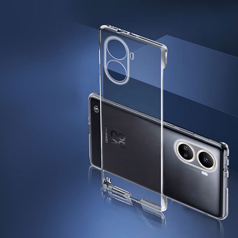 Custodia Crystal Trasparente Rigida Senza Cornice Cover T01 per Huawei Nova 10 SE Nero