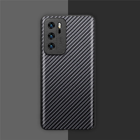 Custodia Fibra di Carbonio Lusso Morbida Spigato Cover per Huawei P40 Nero