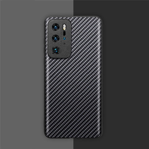 Custodia Fibra di Carbonio Lusso Morbida Spigato Cover per Huawei P40 Pro Nero