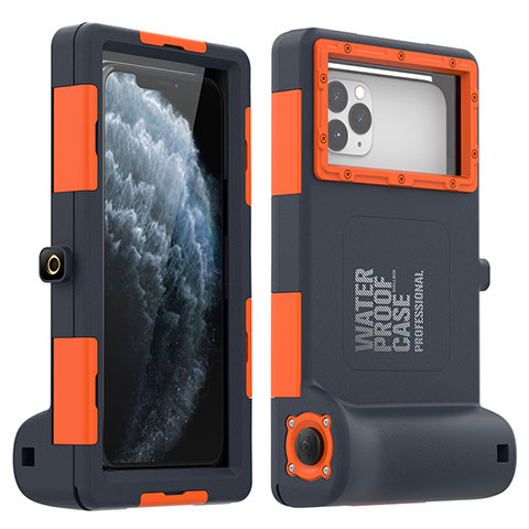 Custodia Impermeabile Silicone Cover e Plastica Opaca Waterproof Cover 360 Gradi per Samsung Galaxy Note 10 5G Arancione