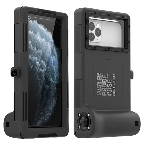 Custodia Impermeabile Silicone Cover e Plastica Opaca Waterproof Cover 360 Gradi per Samsung Galaxy Note 10 Nero
