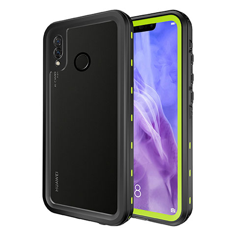 Custodia Impermeabile Silicone e Plastica Opaca Waterproof Cover 360 Gradi per Huawei P20 Lite Verde