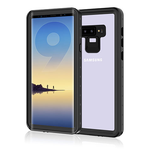 Custodia Impermeabile Silicone e Plastica Opaca Waterproof Cover 360 Gradi per Samsung Galaxy Note 9 Nero