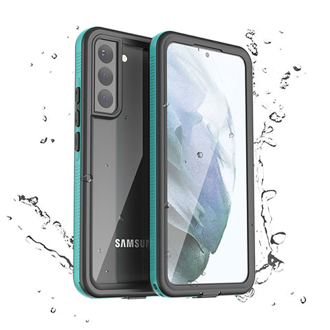 Custodia Impermeabile Silicone e Plastica Opaca Waterproof Cover 360 Gradi per Samsung Galaxy S21 5G Verde