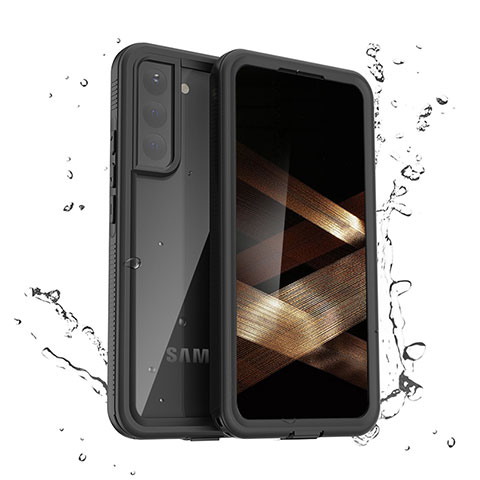 Custodia Impermeabile Silicone e Plastica Opaca Waterproof Cover 360 Gradi per Samsung Galaxy S24 Plus 5G Nero