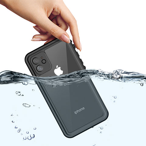 Custodia Impermeabile Silicone e Plastica Opaca Waterproof Cover 360 Gradi W01 per Apple iPhone 11 Nero