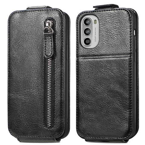 Custodia In Pelle Flip per Motorola Moto G52j 5G Nero