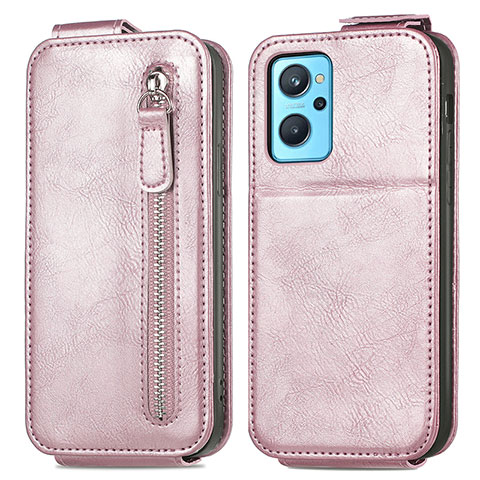 Custodia In Pelle Flip per Oppo A96 4G Oro Rosa